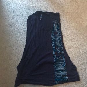 A workout shirt that has full slots on the sides.